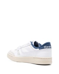 weiße und dunkelblaue Leder niedrige Sneakers von Reebok