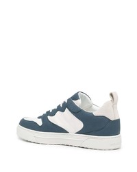 weiße und dunkelblaue Leder niedrige Sneakers von Michael Kors