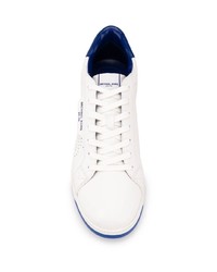 weiße und dunkelblaue Leder niedrige Sneakers von Michael Kors