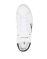 weiße und dunkelblaue Leder niedrige Sneakers von Kiton