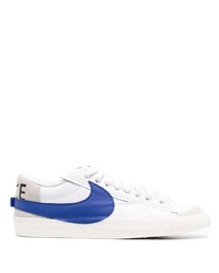 weiße und dunkelblaue Leder niedrige Sneakers von Nike