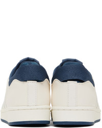 weiße und dunkelblaue Leder niedrige Sneakers von adidas Originals