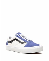 weiße und dunkelblaue Leder niedrige Sneakers von Vans