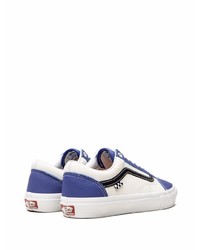 weiße und dunkelblaue Leder niedrige Sneakers von Vans