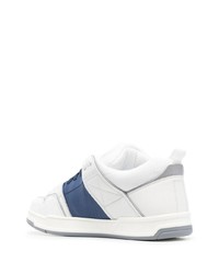 weiße und dunkelblaue Leder niedrige Sneakers von Valentino Garavani