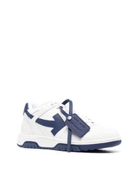 weiße und dunkelblaue Leder niedrige Sneakers von Off-White