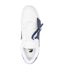 weiße und dunkelblaue Leder niedrige Sneakers von Off-White