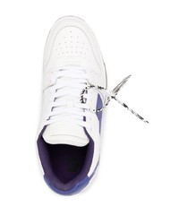 weiße und dunkelblaue Leder niedrige Sneakers von Off-White