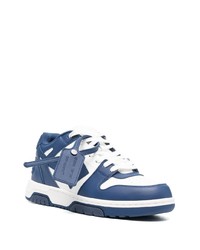 weiße und dunkelblaue Leder niedrige Sneakers von Off-White