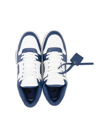 weiße und dunkelblaue Leder niedrige Sneakers von Off-White