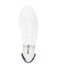 weiße und dunkelblaue Leder niedrige Sneakers von Palm Angels