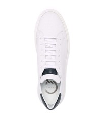 weiße und dunkelblaue Leder niedrige Sneakers von Casadei