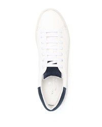 weiße und dunkelblaue Leder niedrige Sneakers von Tagliatore