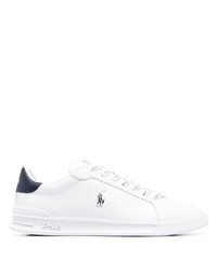 weiße und dunkelblaue Leder niedrige Sneakers von Polo Ralph Lauren