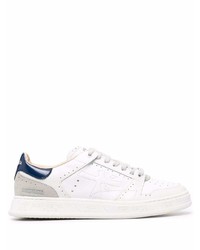 weiße und dunkelblaue Leder niedrige Sneakers von Premiata