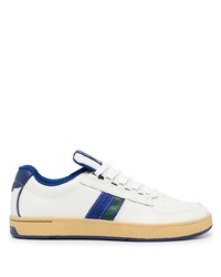 weiße und dunkelblaue Leder niedrige Sneakers von PS Paul Smith