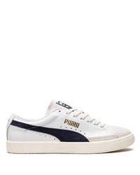 weiße und dunkelblaue Leder niedrige Sneakers von Puma