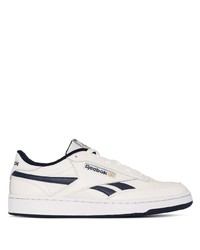 weiße und dunkelblaue Leder niedrige Sneakers von Reebok