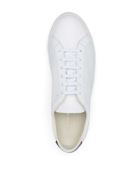 weiße und dunkelblaue Leder niedrige Sneakers von Common Projects