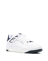 weiße und dunkelblaue Leder niedrige Sneakers von Puma