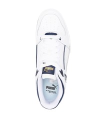 weiße und dunkelblaue Leder niedrige Sneakers von Puma