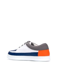 weiße und dunkelblaue Leder niedrige Sneakers von Camper