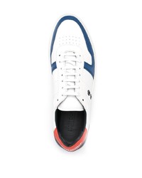 weiße und dunkelblaue Leder niedrige Sneakers von Ron Dorff