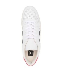 weiße und dunkelblaue Leder niedrige Sneakers von Veja