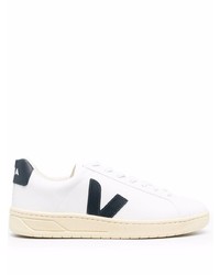 weiße und dunkelblaue Leder niedrige Sneakers von Veja