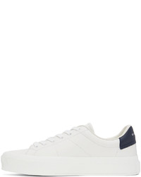 weiße und dunkelblaue Leder niedrige Sneakers von Givenchy
