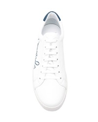 weiße und dunkelblaue niedrige Sneakers von Moreschi