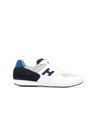 weiße und dunkelblaue niedrige Sneakers von Hogan