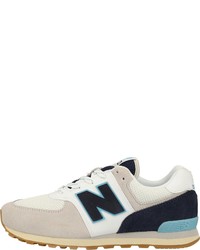 weiße und dunkelblaue niedrige Sneakers von New Balance