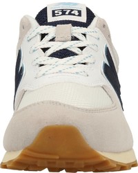 weiße und dunkelblaue niedrige Sneakers von New Balance