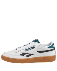 weiße und dunkelblaue niedrige Sneakers von Reebok Classic