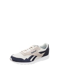 weiße und dunkelblaue niedrige Sneakers von Reebok