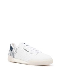 weiße und dunkelblaue Segeltuch niedrige Sneakers von adidas