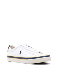 weiße und dunkelblaue Segeltuch niedrige Sneakers von Polo Ralph Lauren