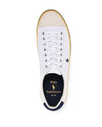 weiße und dunkelblaue Segeltuch niedrige Sneakers von Polo Ralph Lauren