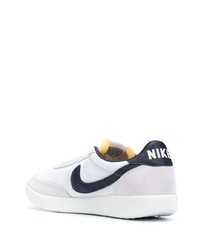 weiße und dunkelblaue Segeltuch niedrige Sneakers von Nike