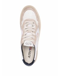 weiße und dunkelblaue Segeltuch niedrige Sneakers von AUTRY