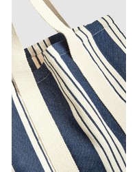 weiße und dunkelblaue Shopper Tasche aus Segeltuch von NEXT
