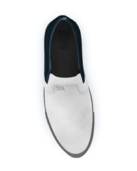 weiße und dunkelblaue Slip-On Sneakers von Swear