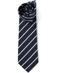 weiße und dunkelblaue vertikal gestreifte Krawatte von Etro
