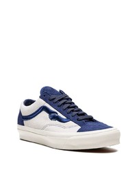 weiße und dunkelblaue Wildleder niedrige Sneakers von Vans