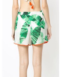 weiße und grüne bedruckte Shorts von BRIGITTE