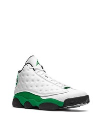 weiße und grüne hohe Sneakers aus Leder von Jordan