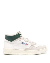 weiße und grüne hohe Sneakers aus Leder von AUTRY