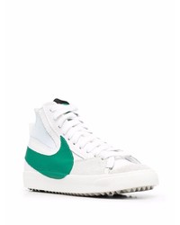 weiße und grüne hohe Sneakers aus Leder von Nike