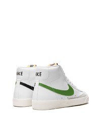 weiße und grüne hohe Sneakers aus Leder von Nike